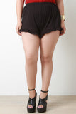 Stretch Ruffle Hem Shorts