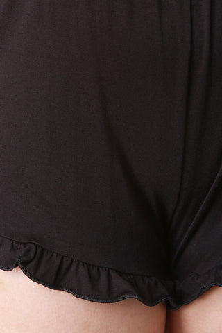 Stretch Ruffle Hem Shorts