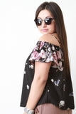 Flower Petal Open Shoulder Top
