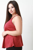 Rib Knit Deep V Double Strap Cami