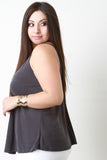 Rib Knit Deep V Double Strap Cami
