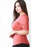 Jersey Knit Crisscross V-Neckline Top