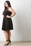Strappy Caged Sleeveless Fit And Flare Dress