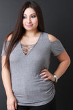 Open Shoulder Criss Cross Neck Top