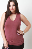Choker Keyhole-Front Ruched Sleeveless Top