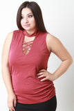 Lattice Choker Sleeveless Top