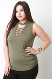 Lattice Choker Sleeveless Top