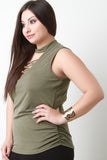Lattice Choker Sleeveless Top