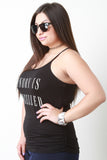 Sleeveless Monday Is Cancelled Print Top