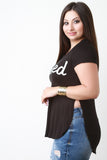 Short Sleeve Jersey Knit Spoiled Print Tee