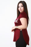 Short Sleeve Jersey Knit Spoiled Print Tee