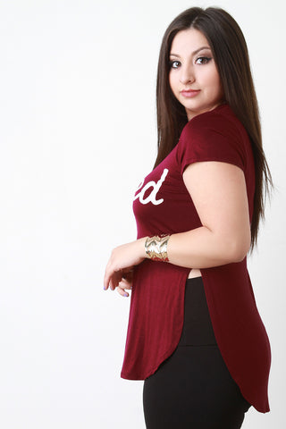Short Sleeve Jersey Knit Spoiled Print Tee