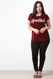 Short Sleeve Jersey Knit Spoiled Print Tee