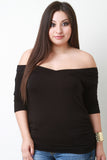 V-Bardot Ruched Side Top