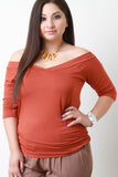 V-Bardot Ruched Side Top