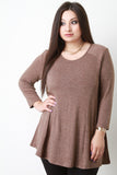 Long Sleeve Princess Seam Flare Cut Sweater