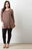 Long Sleeve Princess Seam Flare Cut Sweater