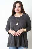 Long Sleeve Princess Seam Flare Cut Sweater