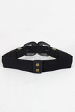 Ornate Flower Double Buckle Elastic Belt