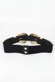 Ornate Flower Double Buckle Elastic Belt