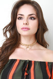Golden Crescent Moon Choker Necklace