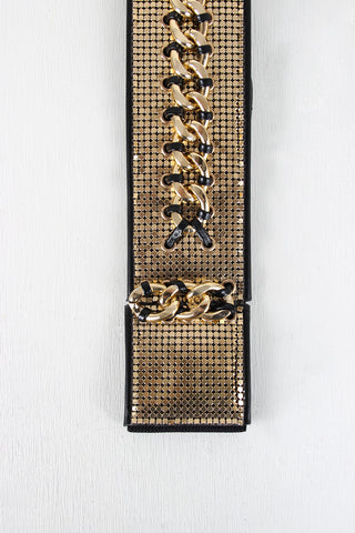 Edgy Gold Metallic Elastic Belt