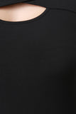 Long Sleeve Cross Over Keyhole Bodycon Dress