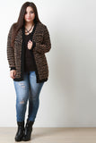 Two Tone Knit Open Front Cardigan