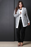 Two Tone Knit Open Front Cardigan
