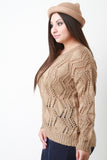 Cutout Cable Knit Sweater