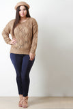 Cutout Cable Knit Sweater
