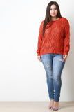Cutout Cable Knit Sweater