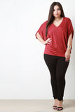 V-Neck Bat Wing Top