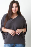 V-Neck Bat Wing Top