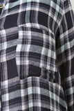 Plaid Side Slit High-Low Tunic Shirt