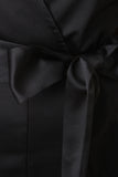 Satin Surplice Wide Leg Jumpsuit