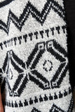 Loose Knit Multipattern Fringe Tassel Hem Poncho