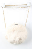 Faux Fur Circle Mini Bag