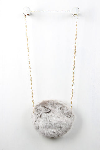 Faux Fur Circle Mini Bag