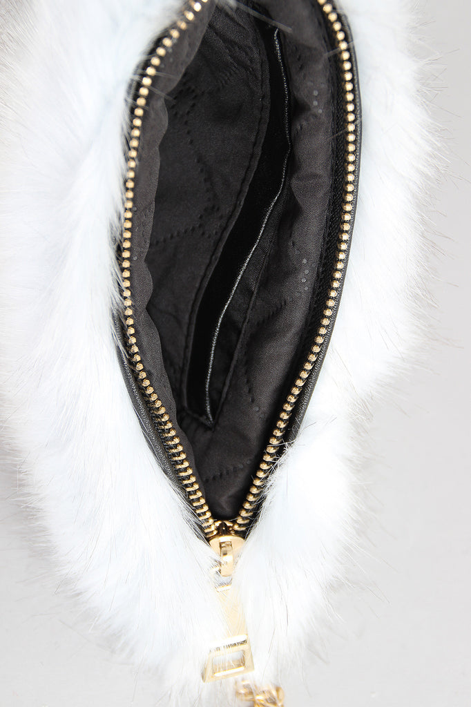 Rectangle Faux Fur Cross Body Mini Bag