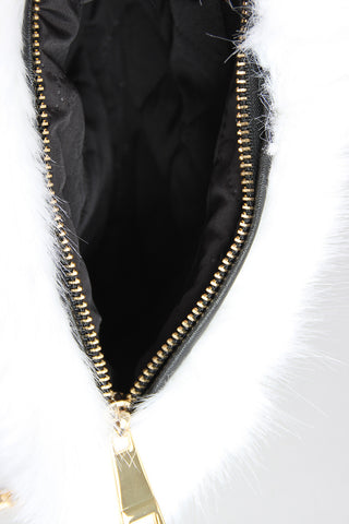 Rectangle Faux Fur Cross Body Mini Bag