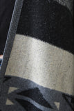 Navajo Tribal Print and Stripes Open Front Poncho