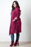 Long Contrast Satin Back Cardigan