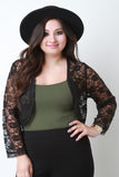 Open Front Lace Long Sleeve Cropped Bolero