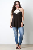 Crochet Accent Sleeveless Top