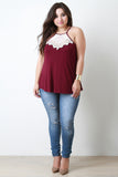 Crochet Accent Sleeveless Top
