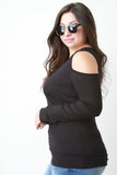 Open Shoulder Criss Cross Knit Top