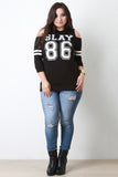 Slay Open Shoulder Stripe Arm Top