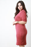 Criss Cross Mock Neck Midi Dress