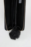Fur Pom Pom Velvet Zipper Wallet